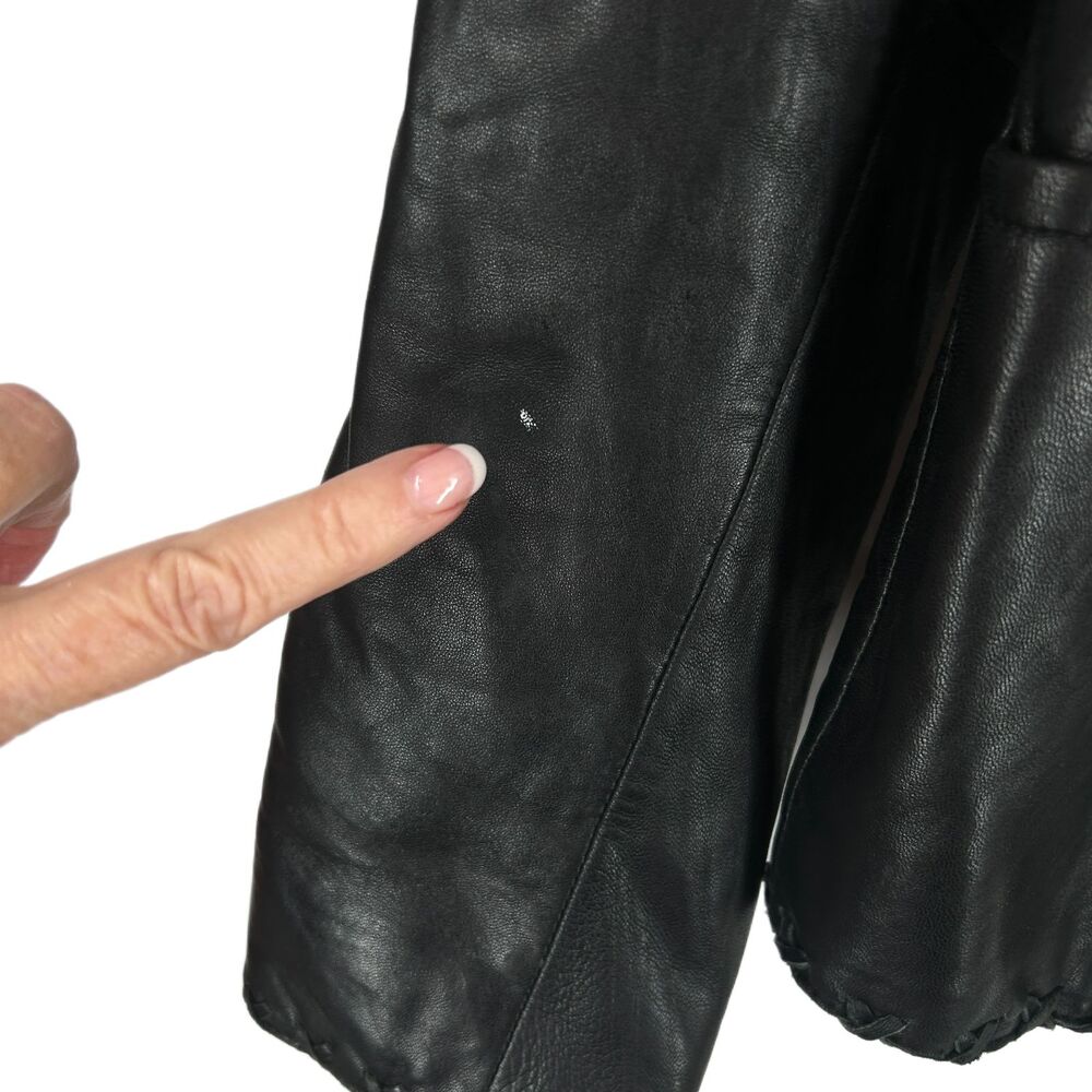 ๐ Jones New York Butter Soft Black Leather Jacket M Elegant Western Vibes - Picture 5 of 10